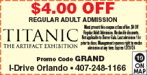Special Coupon Offer for TITANIC: The Artifact Exhibition